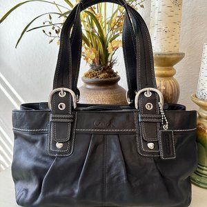 Black Leather Tote Bag